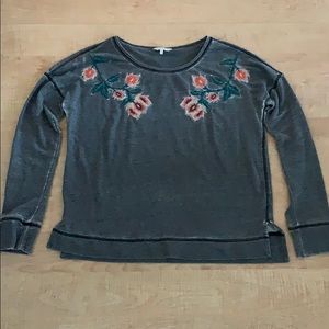 Lucky Brand Embroidered Sweatshirt Size M